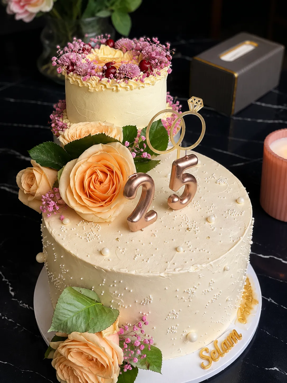 Roze Bloemencake